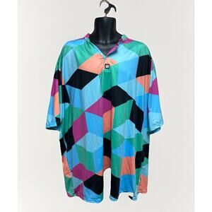 Greater Half Mens Polo Shirt Size 4XL Golf Short Sleeve Colorful Funky